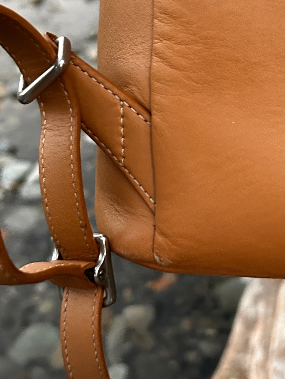 Vintage Coach 9858 Tan Glove‑Tanned Leather Drawstring Backpack - Picture 14 of 16